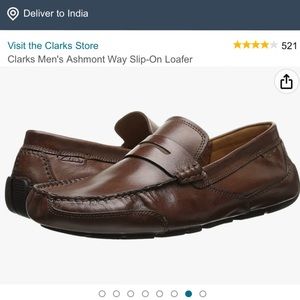 Clarks Men’s Leather Driving Loafers in Big Size